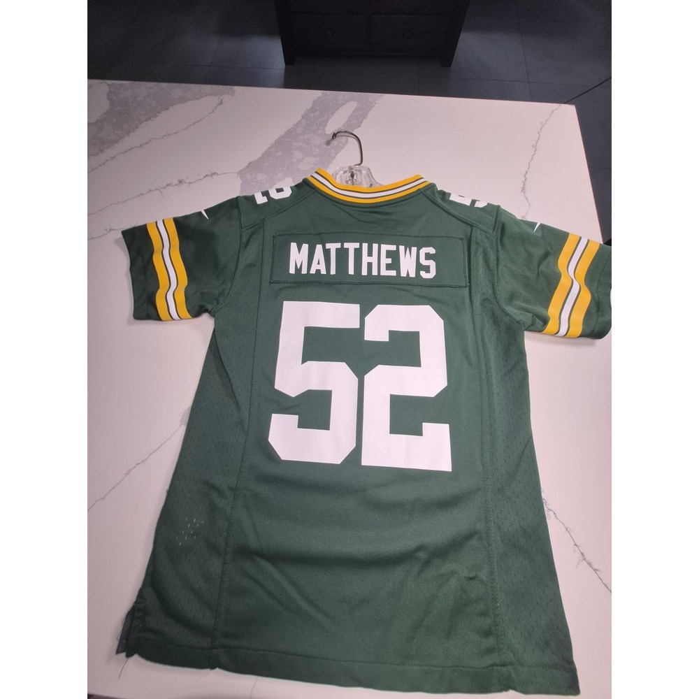 Nike Green Bay Packers Clay Matthews 52 Jersey Youth Medium Green NFL Football